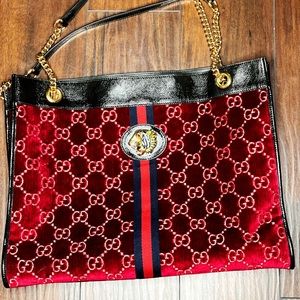 Gucci Rajah Chain Tote GG Velvet Large
